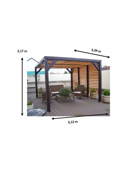 dimensions Pergola sapin nord 1 toit Houston