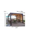 dimensions Pergola sapin nord 1 toit Houston