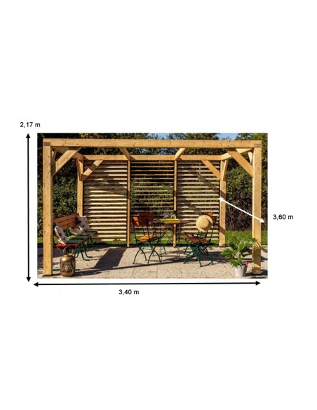 dimensions Tonnelle jardin bois sapin Jackson