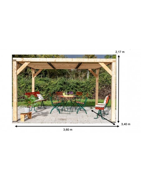 Dimensions Pergola sapin nord Jackson