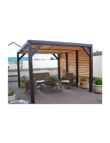 Pergola douglas toit paroi lames orientables