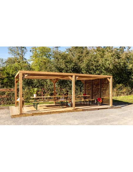 grande pergola en bois autoportee