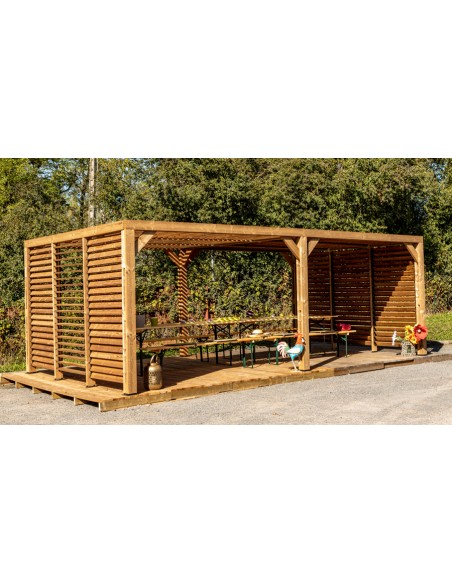 Grande pergola bioclimatique en bois