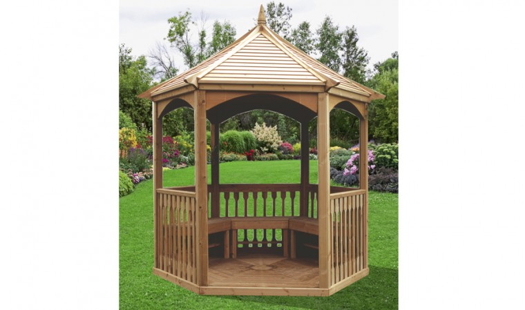 Kiosque de jardin en bois autoclave hexagonal Winnipeg - House and Garden