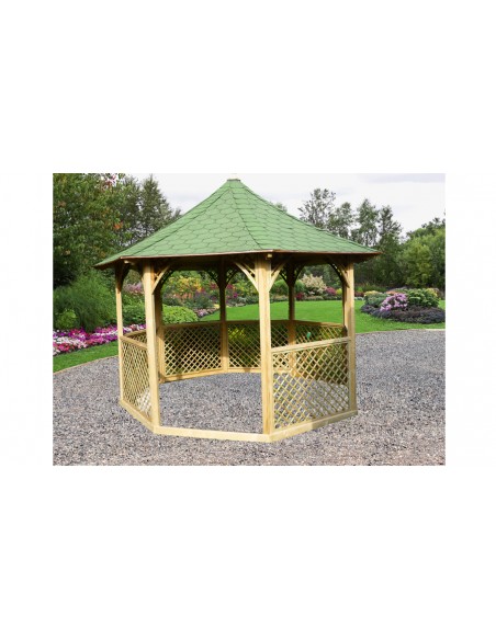 Kiosque octogonal en bois