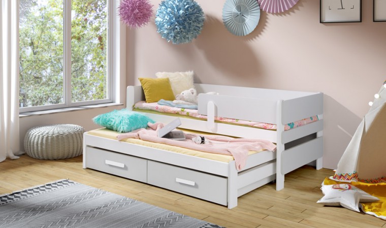 Tiroir de lit enfant blanc : Rangement Couchage d'appoint