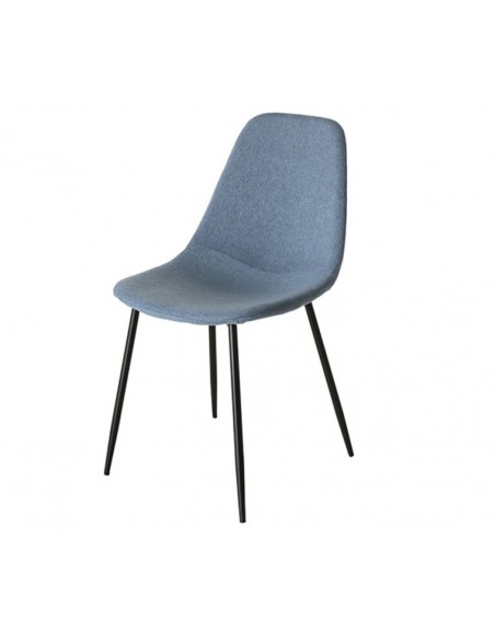 Chaise à manger en tissu bleu