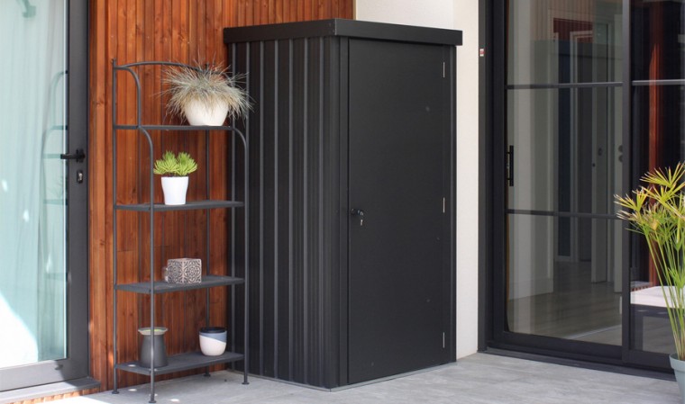 Armoire de jardin acier galvanisé anthracite Azione - House and Garden