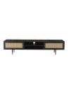Meuble TV noir rotin