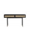 Console noire cannage rotin