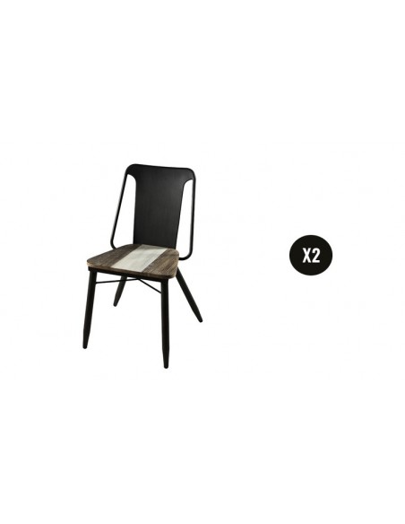 Lot de 2 chaises acacia