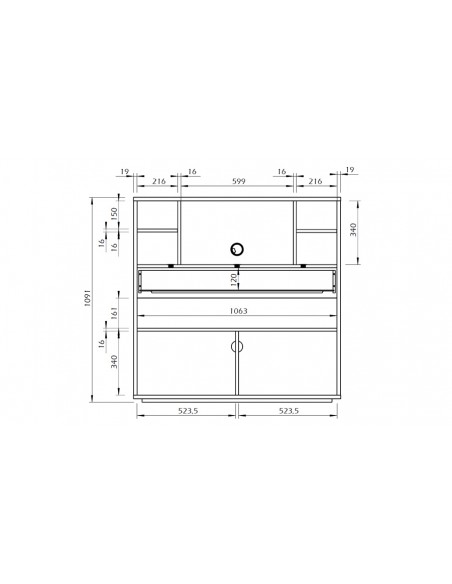 Dimensions meuble secrétaire Focus