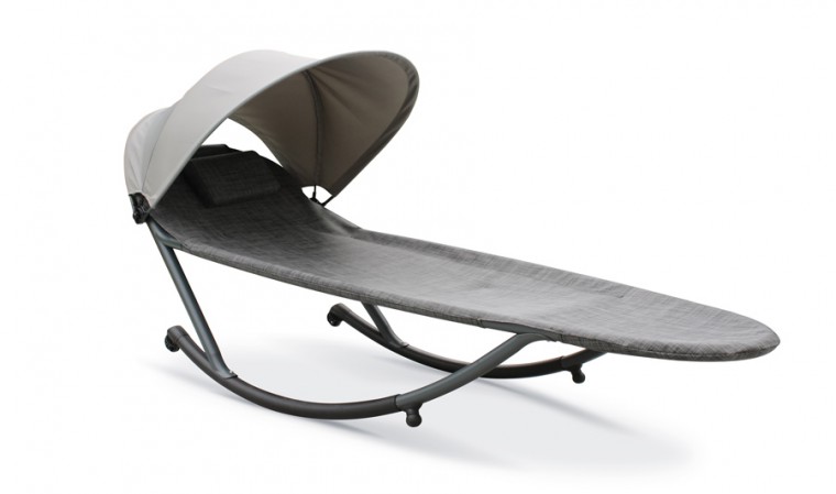 Chaise longue gris anthracite Hossegor