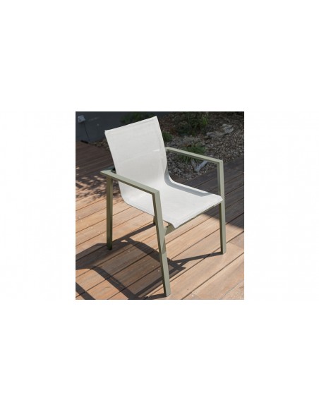 Fauteuil de jardin vert kaki Miami