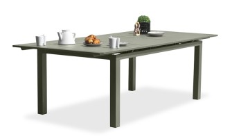 Table jardin extensible aluminium kaki