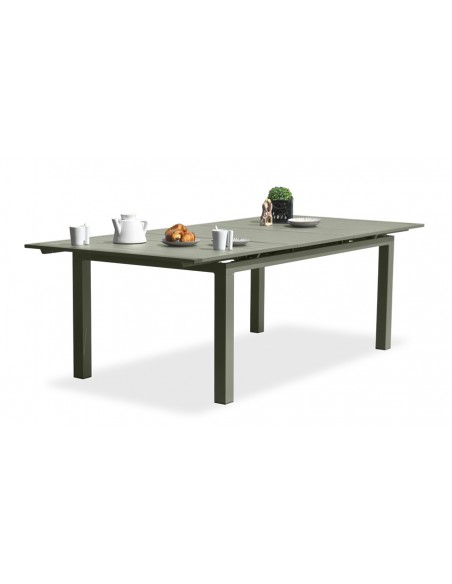 Table jardin extensible aluminium kaki