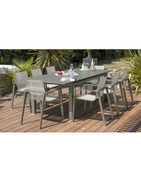 Table jardin extensible Miami kaki