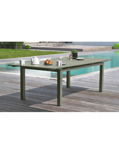 Table extérieur en métal vert kaki - Vondel Référence : CD_T32D-02