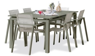 Salon jardin aluminium textilène vert