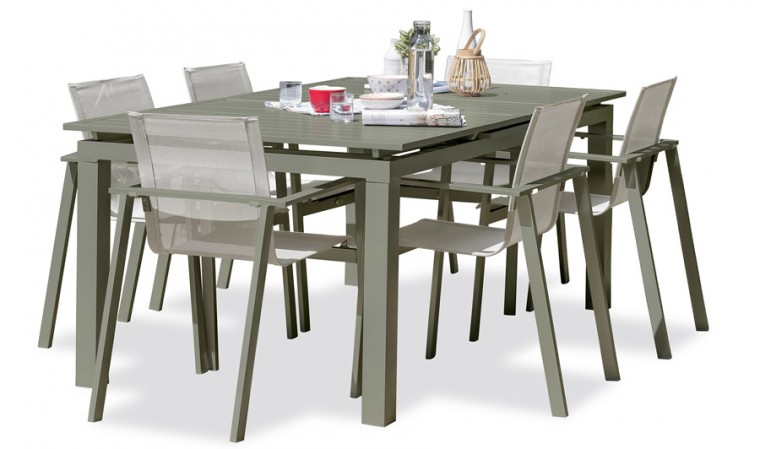 Salon jardin aluminium textilène vert