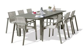Salon jardin aluminium 8 fauteuils