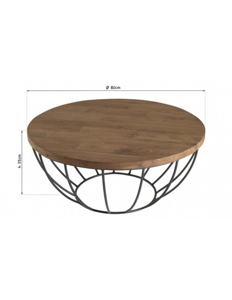 Dimensions table basse ronde Thekku