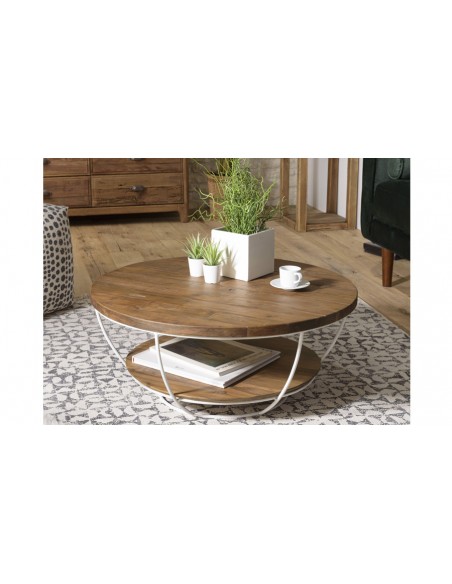 Table basse ronde 2 plateaux