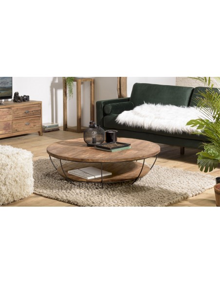 Grande table basse ronde 2 plateaux