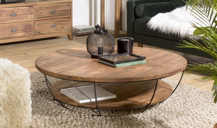 Table Basse Ronde Coffre