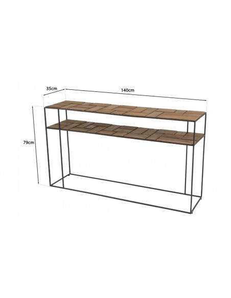 Dimensions console deux plateaux Thekku