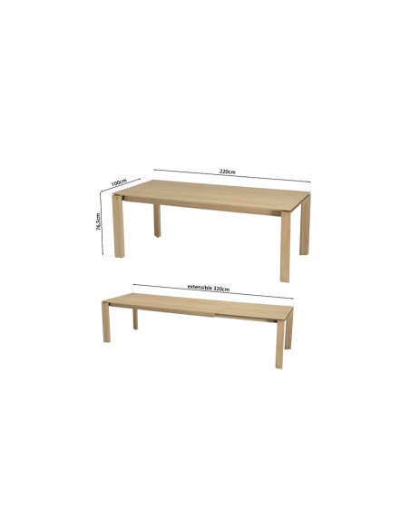 Dimensions table manger extensible Eastwood