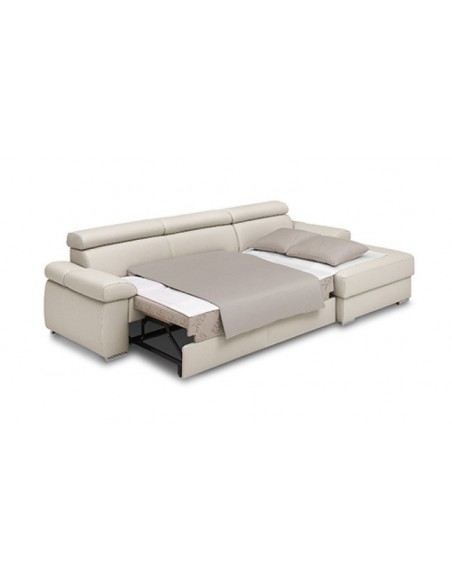 Canapé d'angles en cuir de vachette convertible