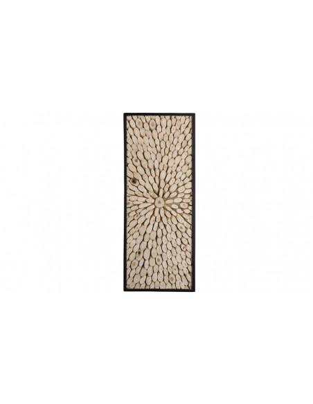 Tableau mural rectangulaire branches teck