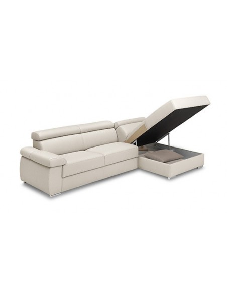 Canapé d'angles en cuir de vachette convertible