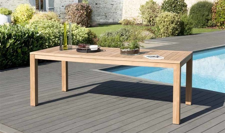 TABLE DE JARDIN VICTOIRE 200 X 100 CM TECK MASSIF