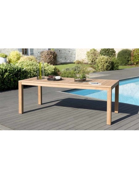 Table de jardin rectangulaire en teck