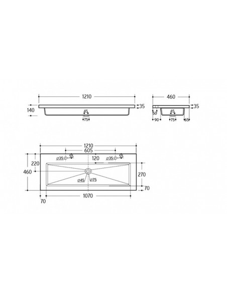 dimensions vasque 120 cm