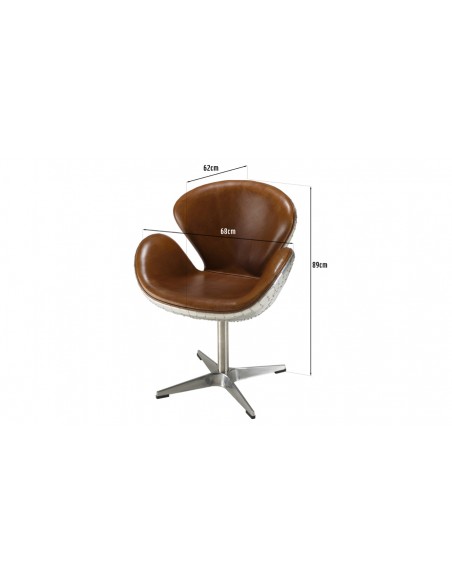 Dimensions fauteuil nevada cuir Herman