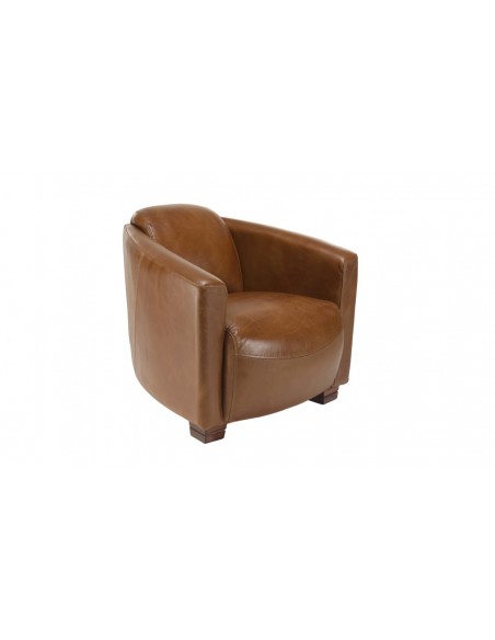 Fauteuil vintage cuir Herman