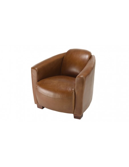 Fauteuil vintage cuir Herman