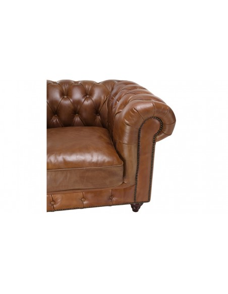 Fauteuil chesterfield marron Herman