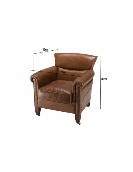 Dimensions fauteuil vintage roulettes Herman