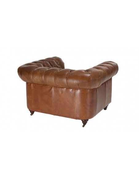 Fauteuil chesterfield marron Herman