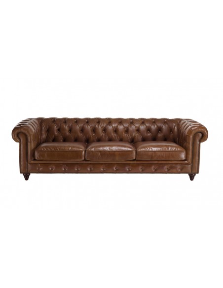 Canapé chesterfield cuir marron