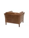 Fauteuil rétro cuir marron Herman