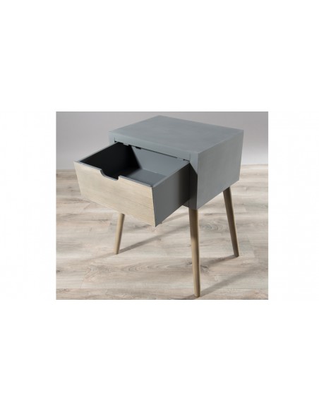 Chevet design gris bois Andrea