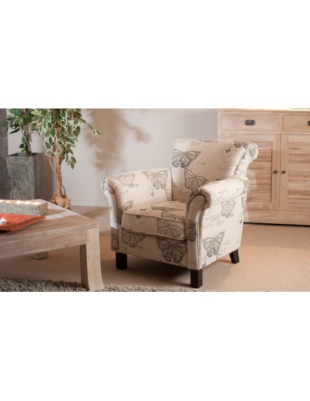 Fauteuil tissu papillon Brooke