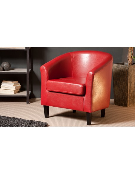 Fauteuil cabriolet rouge Brooke