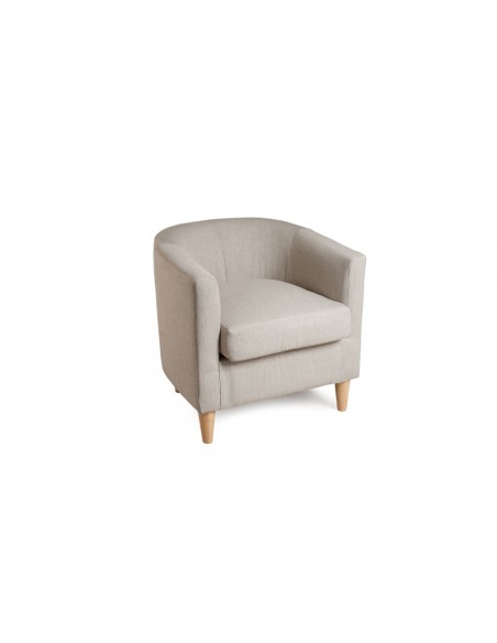 Fauteuil cabriolet tissu lin gris