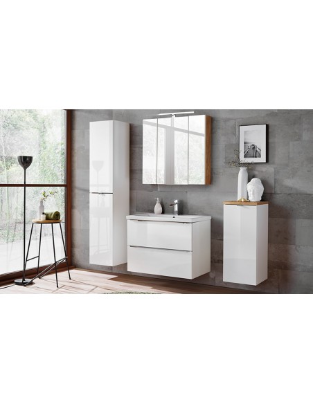 Ensemble meubles suspendus blanc de salle de bain design